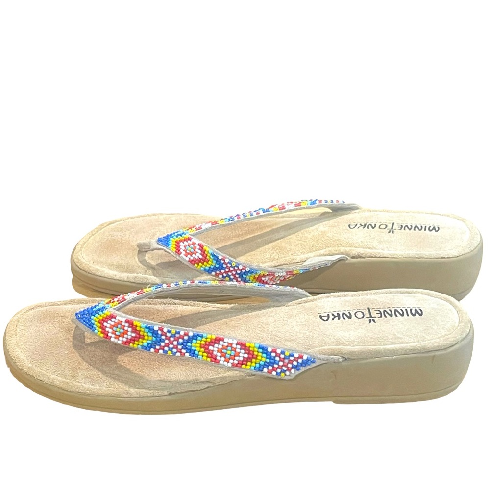 Women’s Minnetonka Native American Beaded Sandals Size 8 EUC - Picture 7 of 12